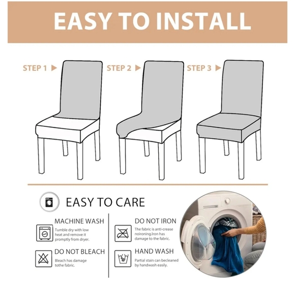BESBESME Dining Chair CoversWashable Stretch Parson Slipcovers Kitchen removable - Picture 5 of 7